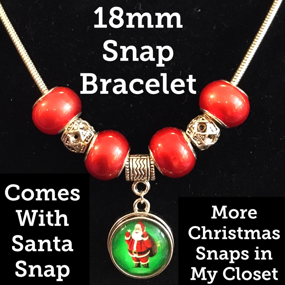 Custom Beaded Bracelet with 18mm Snap